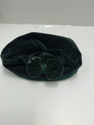Vintage dark green velvet bow - vintage,